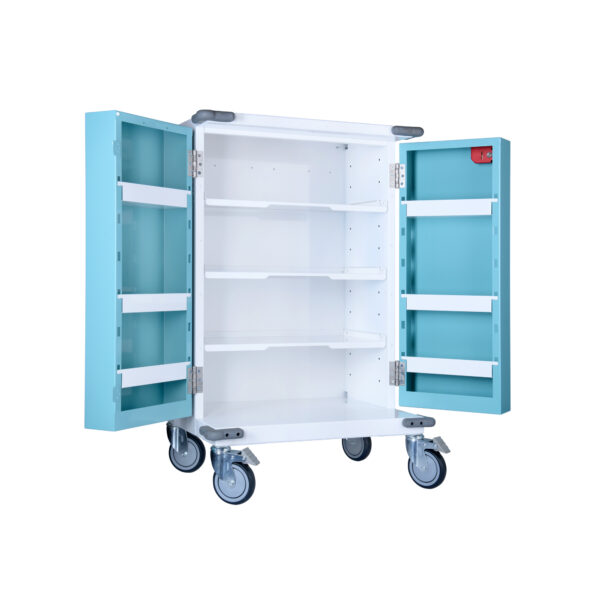 SA220 9 hoop MDS Drugs Trolley with doors open