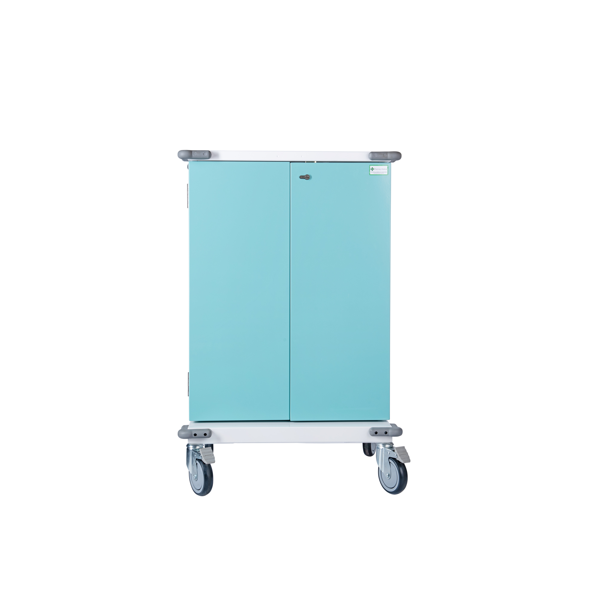 MDS Drugs Trolley front view with doors locked closed