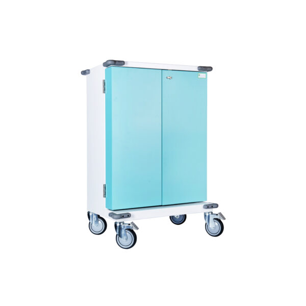 MDS Drugs Trolley front 3/4 view with doors locked closed