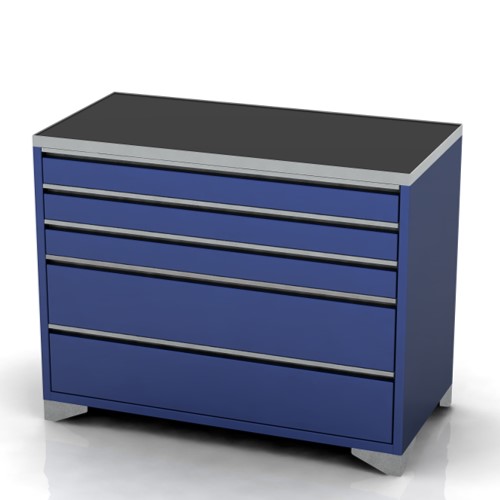 Garage furniture tool trolley 1200 wide 5 drawer feet